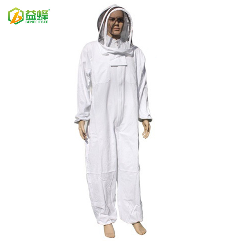 养蜂工具 高质量白色连体防蜂服 太空帽 折叠帽蜂衣 蜜蜂防护服