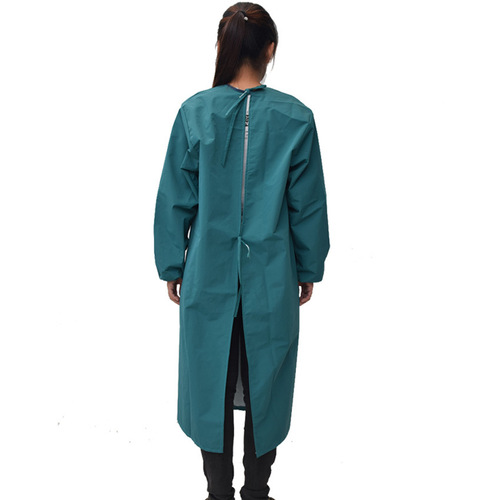 Long-sleeve waterproof apron oil/water-resistant cover coat unisex adult workwear kitchen home lightweight reversible clothing