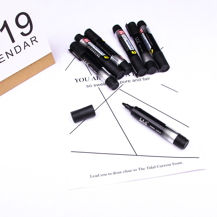 大容量油性记号笔批发黑色单头油墨防速干不易掉色快递物流专用笔