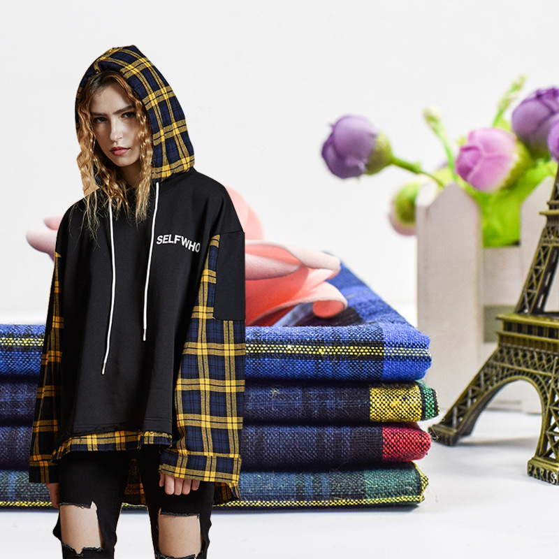 秋冬法兰绒圣诞格子 裤装衬衫休闲服面料 色织磨毛格子布料 现货