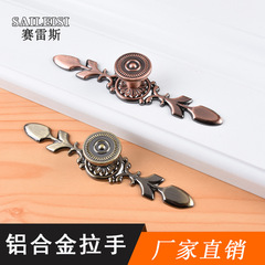 European style cabinet bronze single hole long handle modern simple wardrobe drawer handle aluminum alloy hardware handle