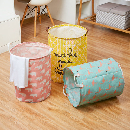 Factory direct sales household dirty clothes bucket clothes storage basket fabric foldable dirty clothes basket clothes toy storage Lou