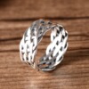 Accessory, men's retro woven ring, wholesale, silver 925 sample, 047092W