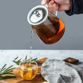 防爆裂加厚耐热玻璃花茶水壶功夫红茶具不锈钢过滤泡茶杯冲茶器