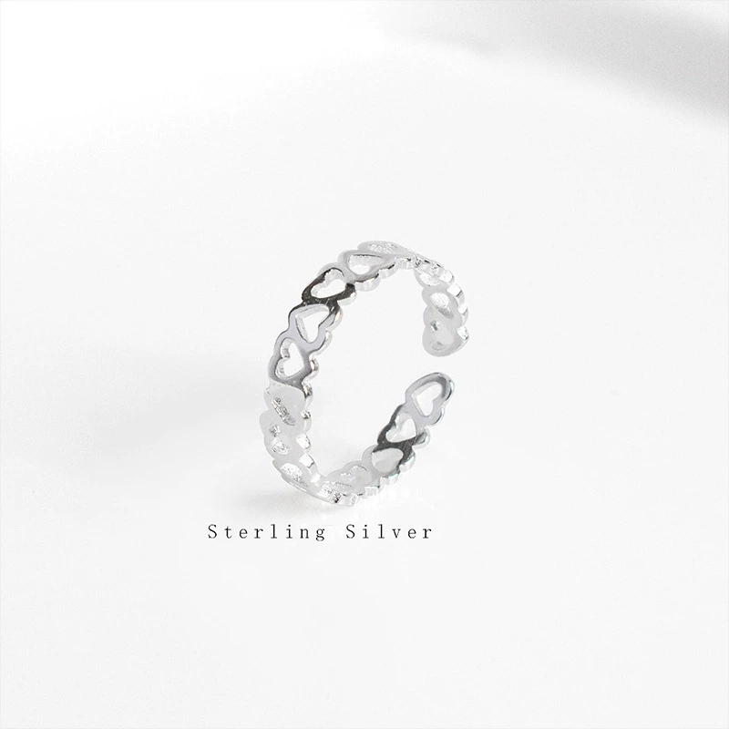 Brand ring, silver 925 sample, Korean style, simple and elegant design