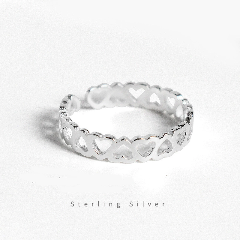 Brand ring, silver 925 sample, Korean style, simple and elegant design