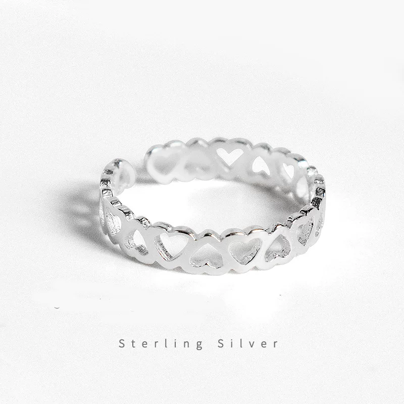 Brand ring, silver 925 sample, Korean style, simple and elegant design
