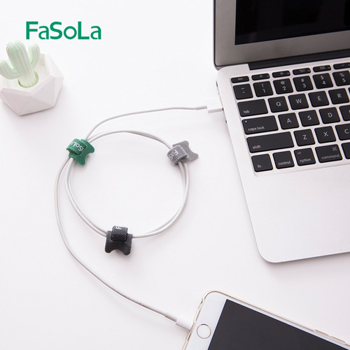 FaSoLa household reversible Velcro cable management tape high-strength nylon desktop data cable wire binding tape
