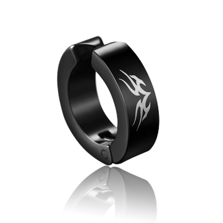 Coreano negro punk pendientes para hombres no es fácil de alergia pendientes sin agujeros de orejas pendientes de acero de titanio pendientes de orejas para hombres