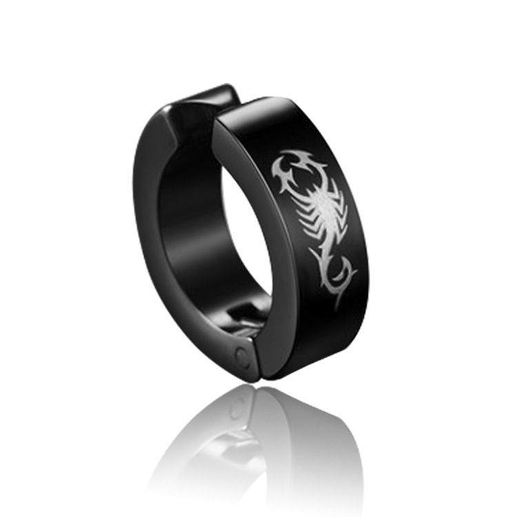 Coreano negro punk pendientes para hombres no es fácil de alergia pendientes sin agujeros de orejas pendientes de acero de titanio pendientes de orejas para hombres