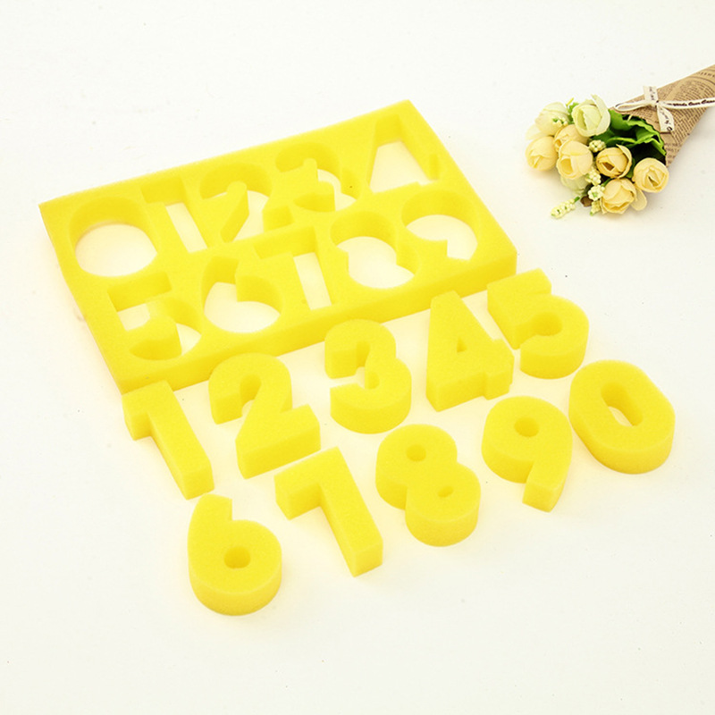 热销字母数字海绵沐浴发泡海绵节日系列装饰海绵可来样供应批发