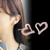 Fresh accessory, hypoallergenic earrings, fashionable zirconium, Korean style, 925 sample silver