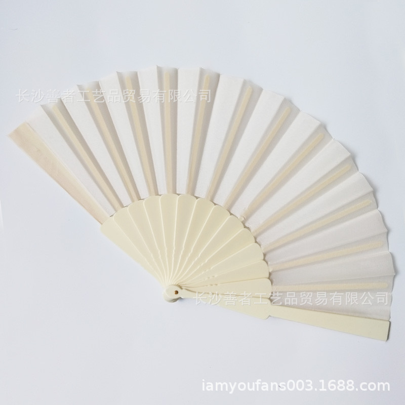 Ventilador fresco de verano, ventilador plegable de plástico de color caramelo, 13 colores, puede imprimir imágenes, ventilador publicitario