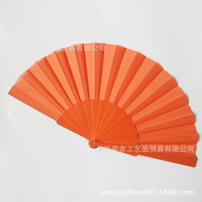 Ventilador fresco de verano, ventilador plegable de plástico de color caramelo, 13 colores, puede imprimir imágenes, ventilador publicitario
