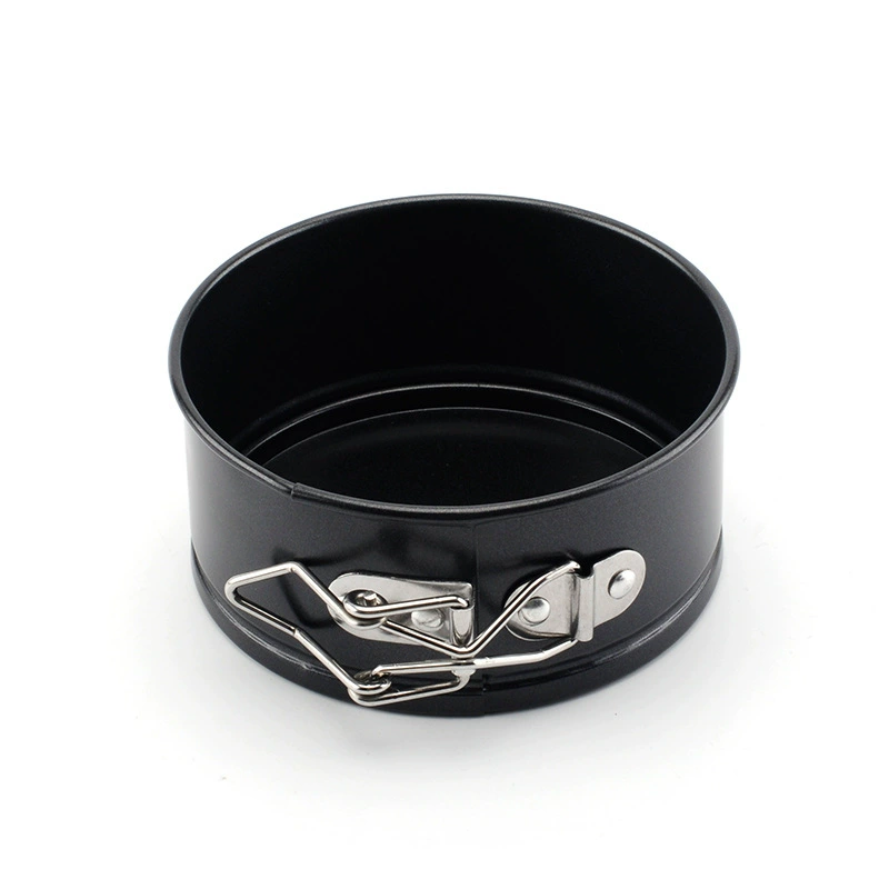 4-дюймовая круглая форма для торта с живым дном и живым пряжкой, кольцо для мусса, углеродистая сталь, антипригарная форма для выпечки торта, посуда для выпечки торта