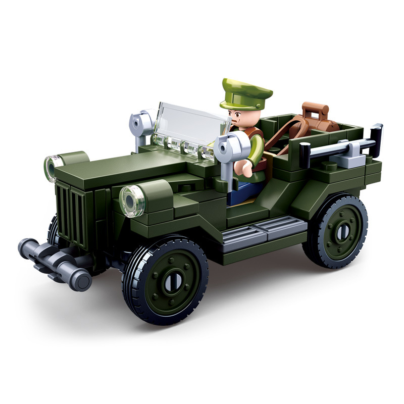 小鲁班新二战系列坦克战车男孩益智积木玩具拼装军事装甲车模型