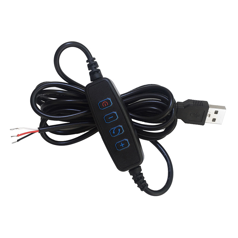 Lámpara de mesa LED luz fría atenuación interruptor de color línea USB interruptor de atenuación de tres colores línea USB electrodeless interruptor de atenuación