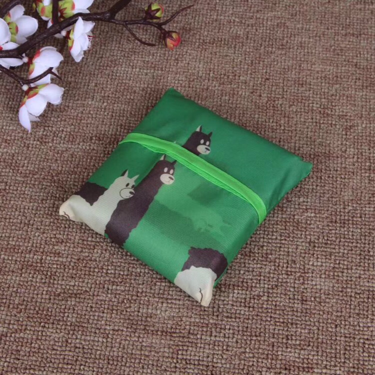 Fabricantes impreso portátil plegable bolsas de compras personalizado poliéster 210d impermeable bolsa chaleco portátil