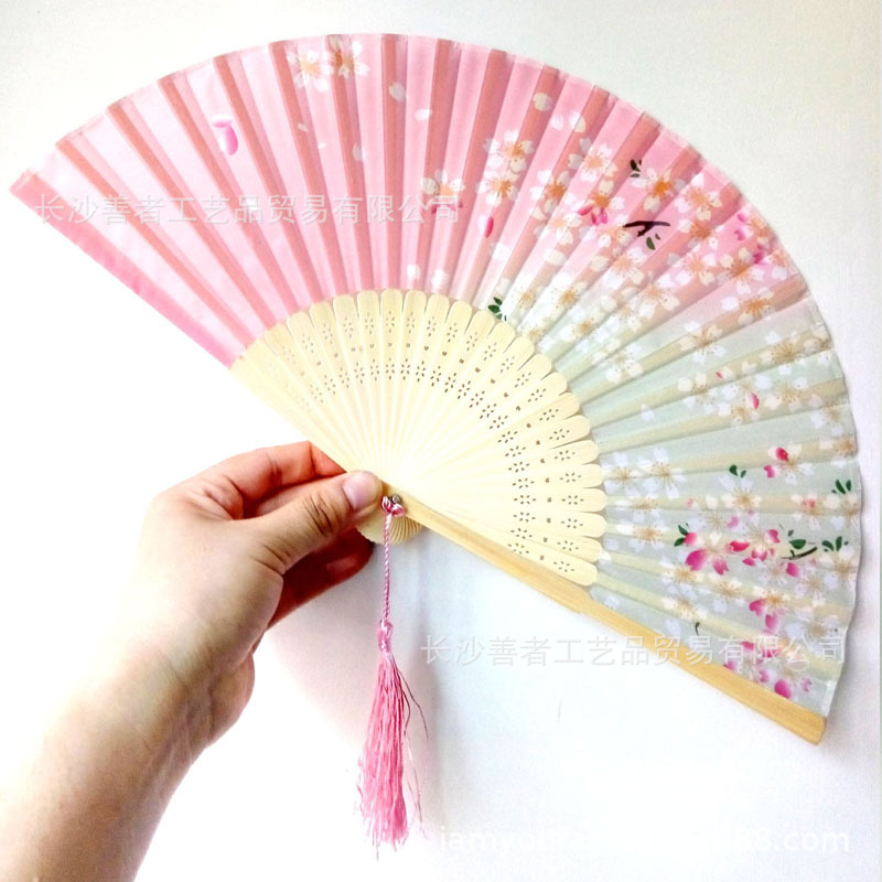Ventilador estilo chino estilo antiguo estilo de las mujeres estilo japonés pequeño paño retro estilo de verano baile plegable clásico traje antiguo ventilador plegable