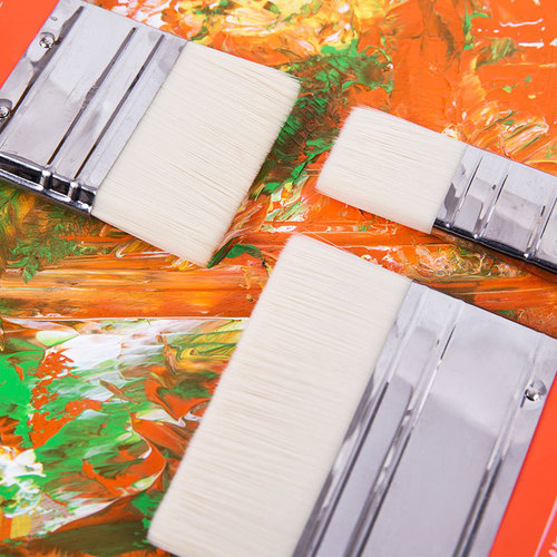 Montmartre nylon hair template brush, wide head, not easy to shed hair, 3 painting shading brushes, wall painting, hand-painted short handle painting brushes