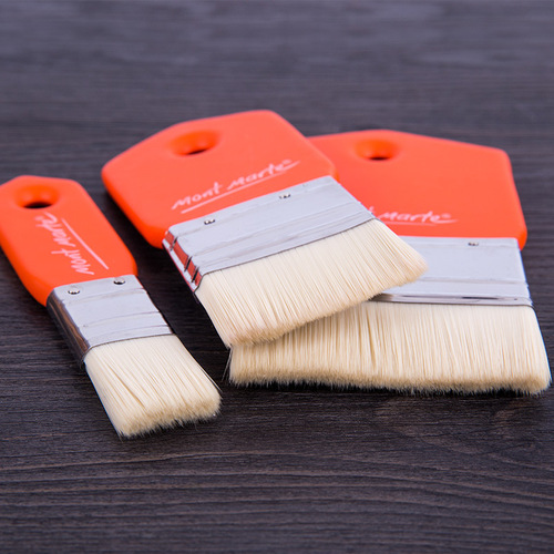 Montmartre nylon hair template brush, wide head, not easy to shed hair, 3 painting shading brushes, wall painting, hand-painted short handle painting brushes