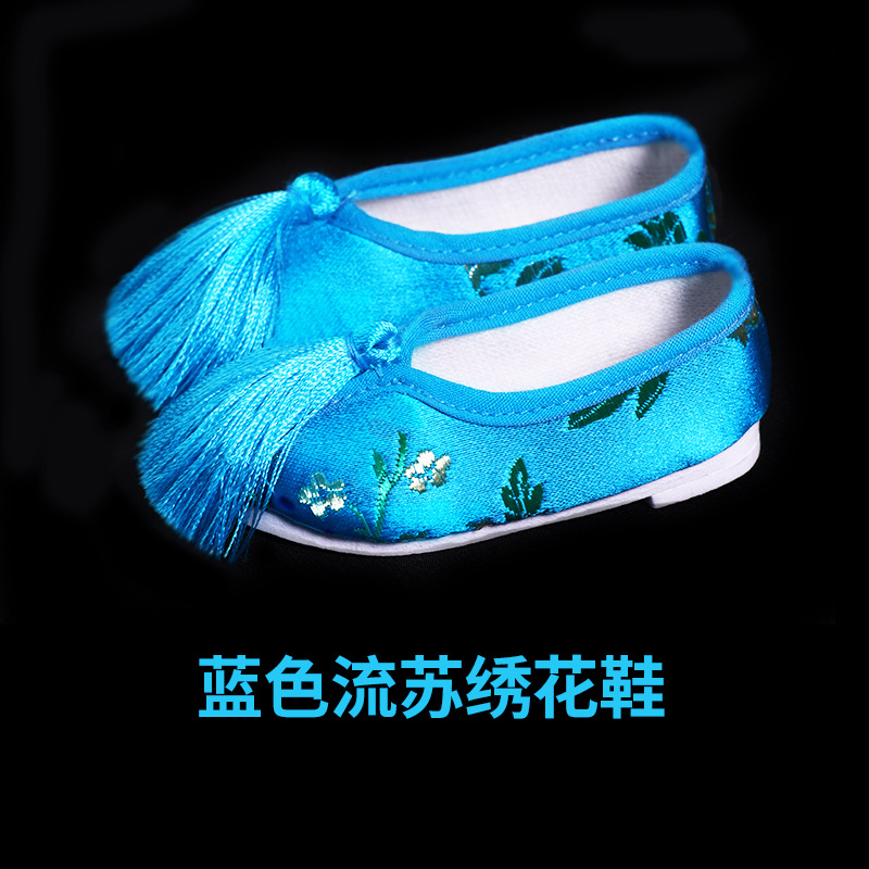 60cm doll costume shoes Demi BJDSD tassel flower pot bottom shoes 3 points 4 points doll shoes embroidered shoes