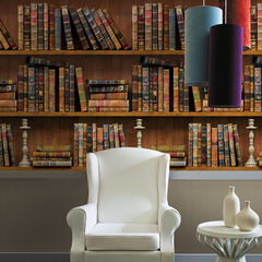 New Wall Paper Retro Bookshelf Decor Wall Paper Bedroom Living Room Removable Decor Sticker SA-1023