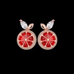 Фруктовые модные креативные милые серьги с кварцем, японские и корейские, популярно в интернете, простой и элегантный дизайн