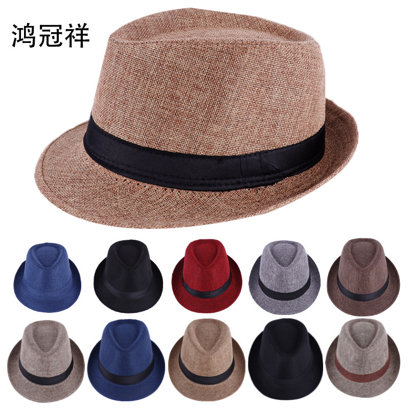 Top Hat Middle-aged and Old Men's Old Man's Hat Old Man's Hat Dad's Hat Imitation Hemp Sunshade Sun Hat Gift