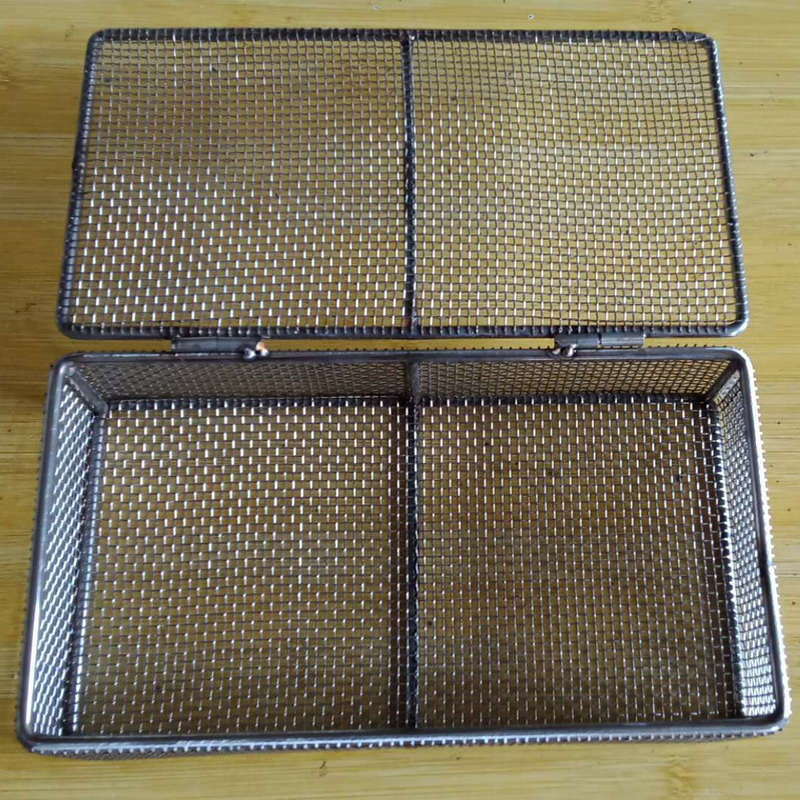 厂家供应不锈钢带盖 消毒器械盒带盖消毒筐 不锈钢网篮