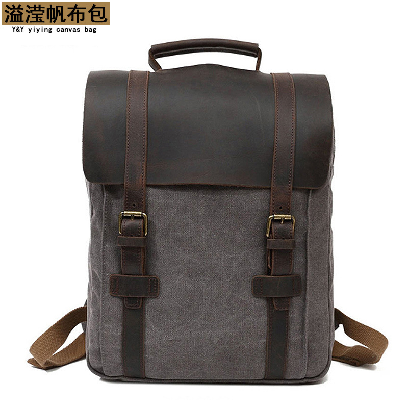 Guangzhou Yiyi fábrica transfronteriza nueva mochila de viaje al aire libre pequeña mochila de lona transpirable para hombres entrega de una sola pieza