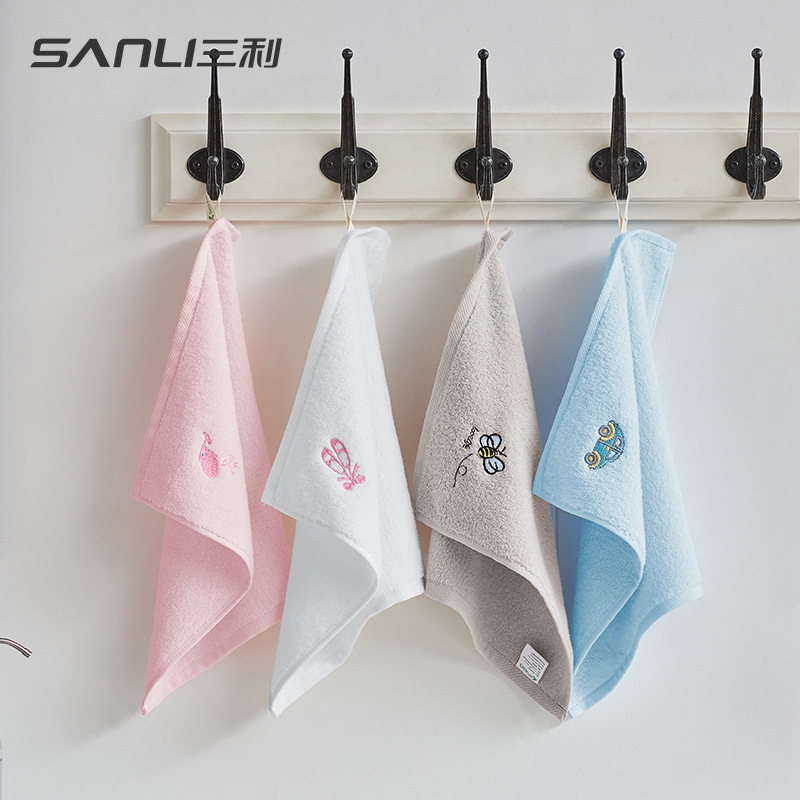Sanli towel cotton small square towel embroidered small square towel children's face towel untwisted pure cotton towel gift wholesale