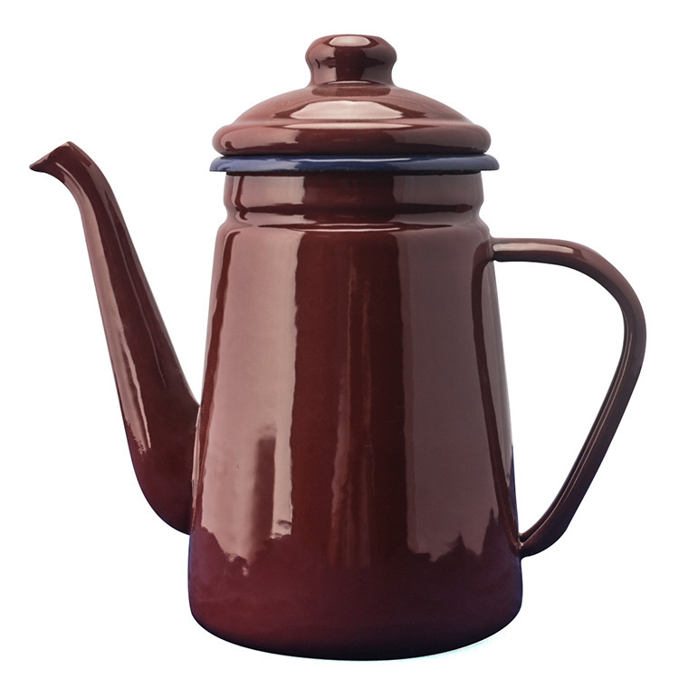 Olla de esmalte europeo color esmalte Engrasador olla de café esmalte de mano tetera Cocina de Inducción estufa de gas disponible