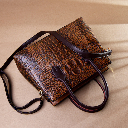 Crocodile pattern bag  new high-end European and American handbag tote bag crossbody women's bag handbag large bag
