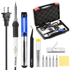 110V 220V 60W temperature adjustable soldering iron, plastic tool case set, adhesive box set, portable, stylish