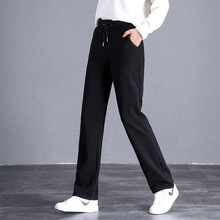 新款运动裤女显瘦宽松直筒裤大码棉卫裤长裤休闲裤薄款代发