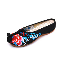 拖鞋  彩雲繡花國風盤扣翹頭布鞋包腳趾夏季涼拖鞋女鞋