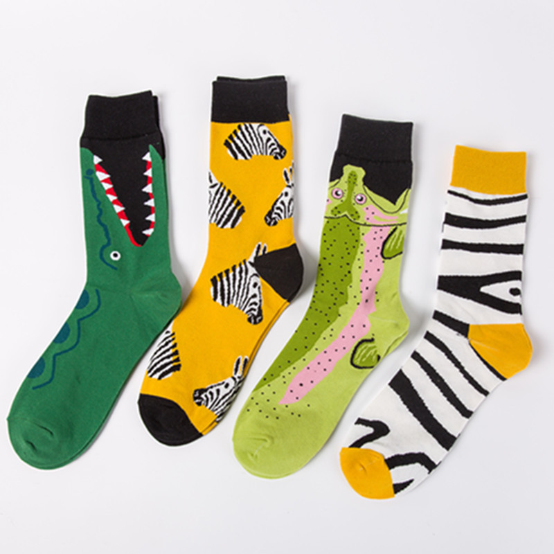 Unisex fashion colorful men's socks animal series casual couple socks no jams_voghion.com