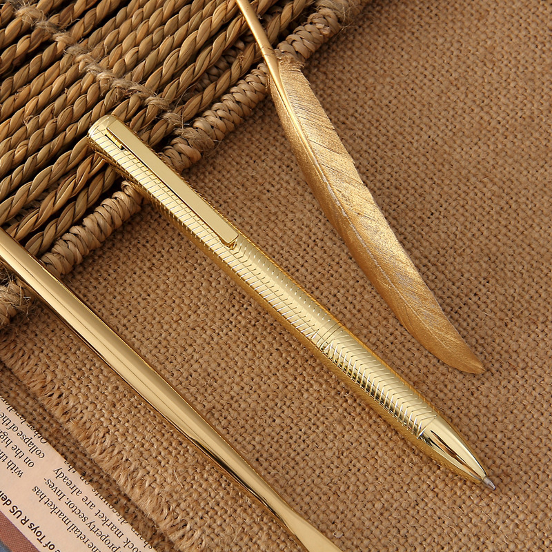 Fábrica al por mayor metal galvanoplastia giratoria bolígrafo negocio publicidad regalo aceite pluma impresa LOGO entrega de una sola pieza