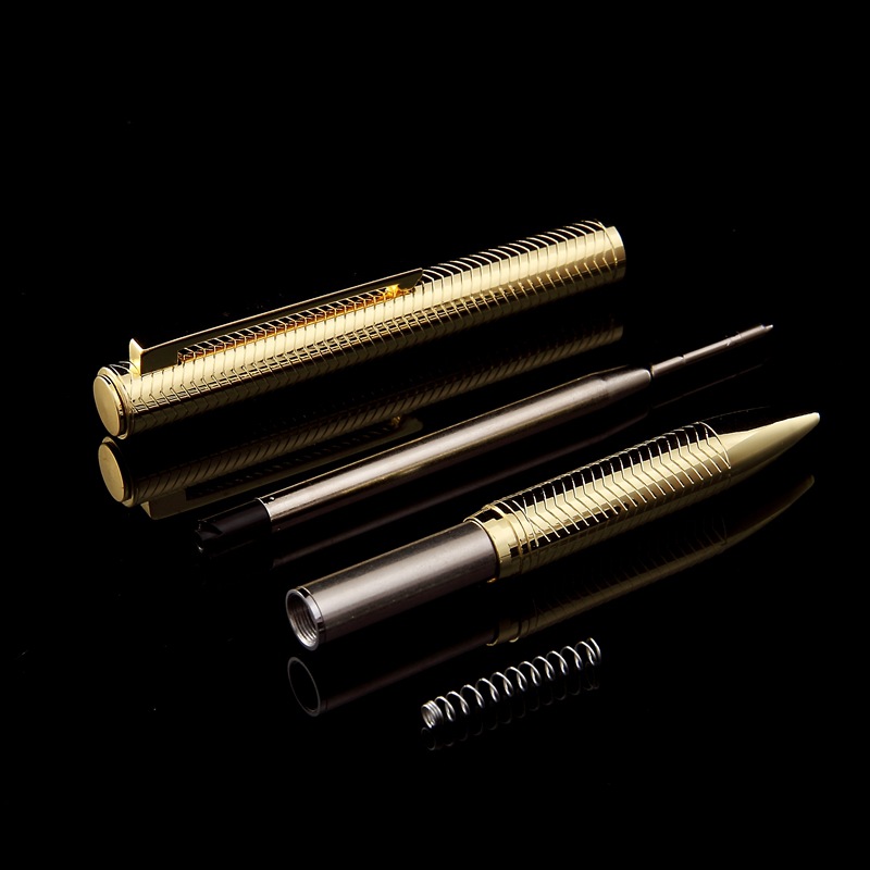 Fábrica al por mayor metal galvanoplastia giratoria bolígrafo negocio publicidad regalo aceite pluma impresa LOGO entrega de una sola pieza