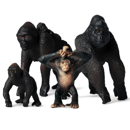 Cross-border children's cognitive simulation wild animal model solid animal ornaments gorilla chimpanzee toy figure