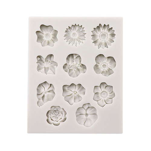 Small Flower Sugar Silicone Mold Cake Decoration DIY Baking Flowers Rose Chrysanthemum Daisies Chocolate Mold