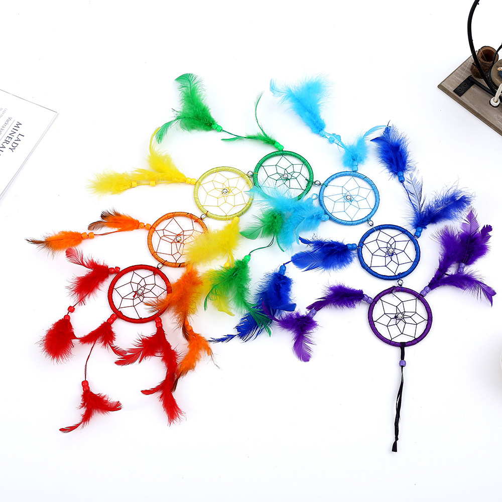 Creative Colorful Dream Catcher Handmade Indoor Hanging Decoration Home Decor Craft Wind Chime_voghion.com