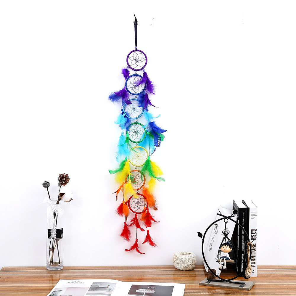 Creative Colorful Dream Catcher Handmade Indoor Hanging Decoration Home Decor Craft Wind Chime_voghion.com