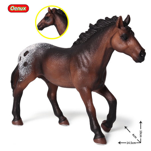Solid simulation animal horse model, foal, dark horse, thousand-mile horse, children's cognitive toy, wild animal model