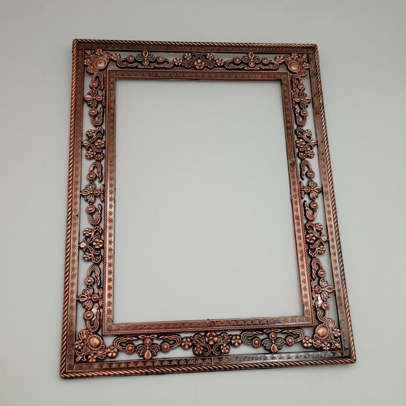 Plastic bronze photo frame with accessories