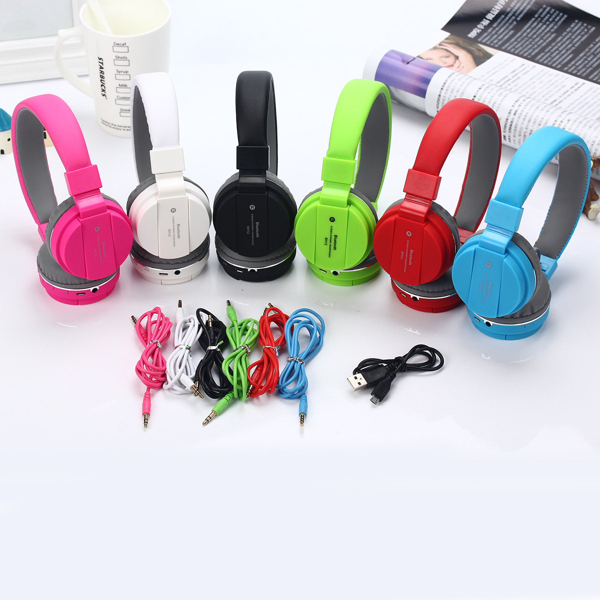 Auriculares Bluetooth 5,0 ventas directas de fábrica nuevo SH12 auriculares deportes tarjeta plegable auriculares inalámbricos Bluetooth