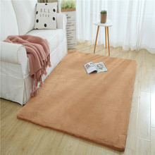 跨境现代北欧仿兔毛地毯卧室床边毯家用加厚密客厅茶几防兔毛地毯