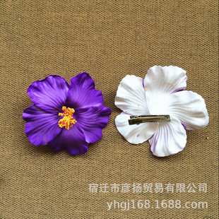 Spot Wholesale Simulated Hibiscus Flower Hairpin Colorfulful Flower Plumeria Swimsuit Travel Beach Headwear Wedding Decoration