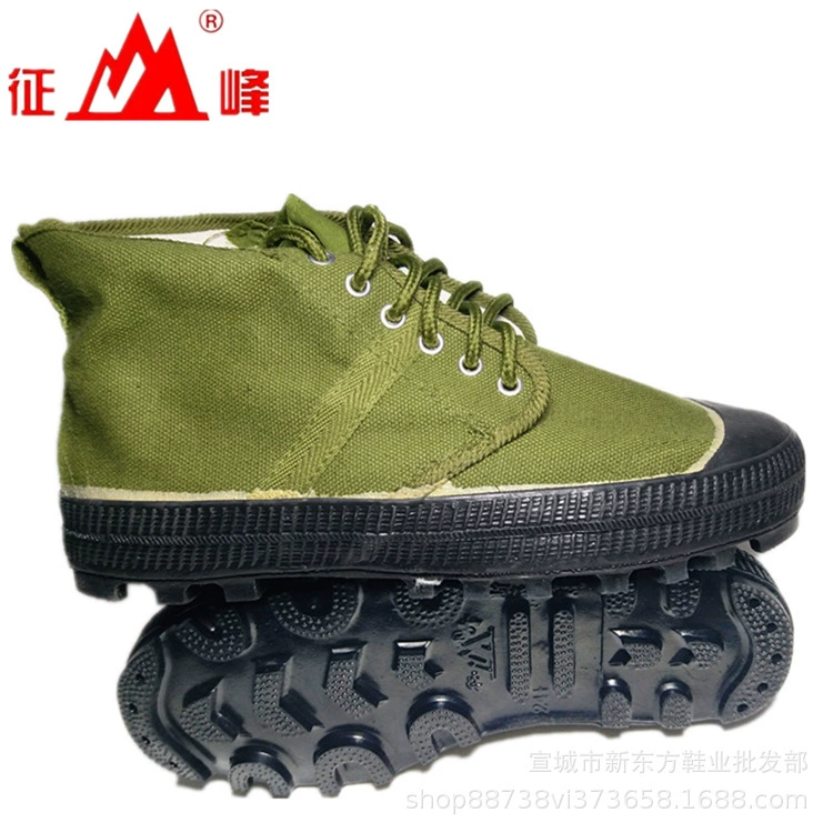 Высокие ботинки с шипами Zhengfeng, ботинки для активного отдыха, зеленые резиновые ботинки из канваса, ботинки для активного отдыха, сельскохозяйственные ботинки, походные ботинки с шипами, тренировочные ботинки.